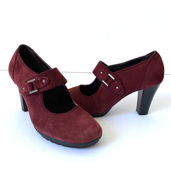 Aerosoles Momento Suede Mary Jane Pumps Burgundy - Picture 4 of 13